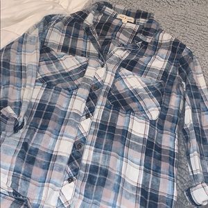 Like new blue plaid shirt